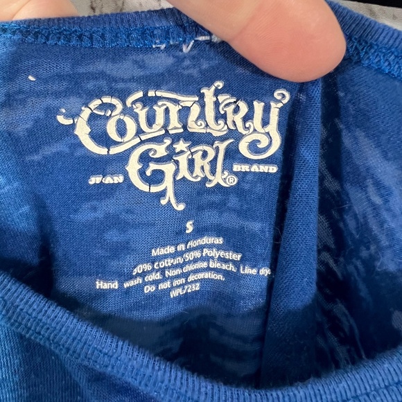 🤠 |•COUNTRY GIRL•| Country Girl Strong Blue Tank Top - Picture 5 of 5